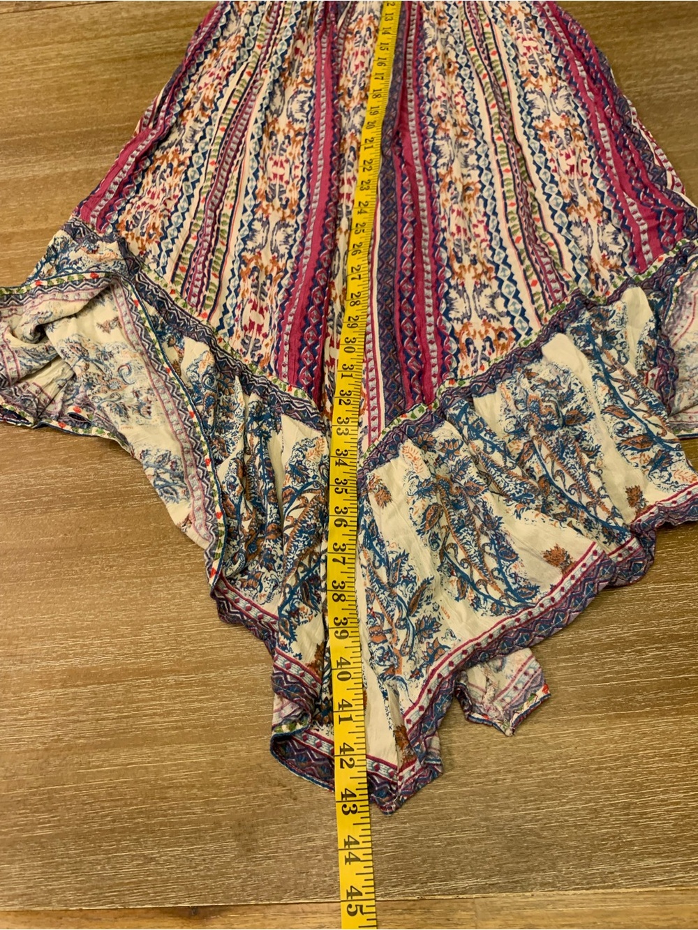 Angie Multicolor Smocked Maxi Dress in Blue, Pink, Cream-beautiful bohemian. - Picture 5 of 9